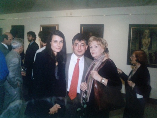 vernisáž K.Laštovky s L.Dvořákovou a K.Kachlíkovou, 1996